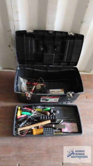 plastic toolbox with tools