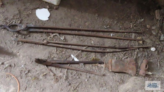 blacksmithing tools, axe head, and hammer head