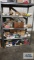 Lot of concrete anchors, hardware, electrical items, and etc on one section of shelving