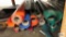 Lot of multicolored rolls of fabric