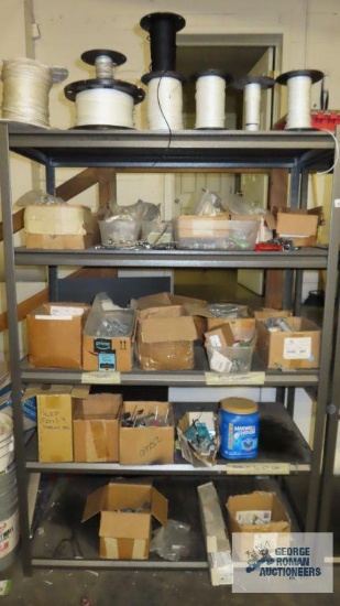 Lot of hardware, fittings and etc on one section of shelving