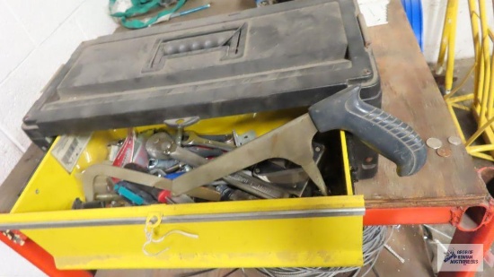 Toolbox with assorted tools and hardware
