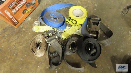 Heavy duty ratchet straps and caution tape
