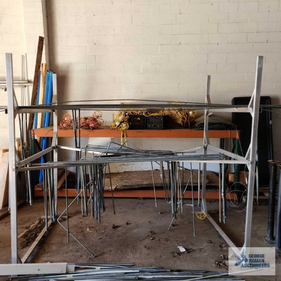 Lot of awning frames with welded aluminum rack