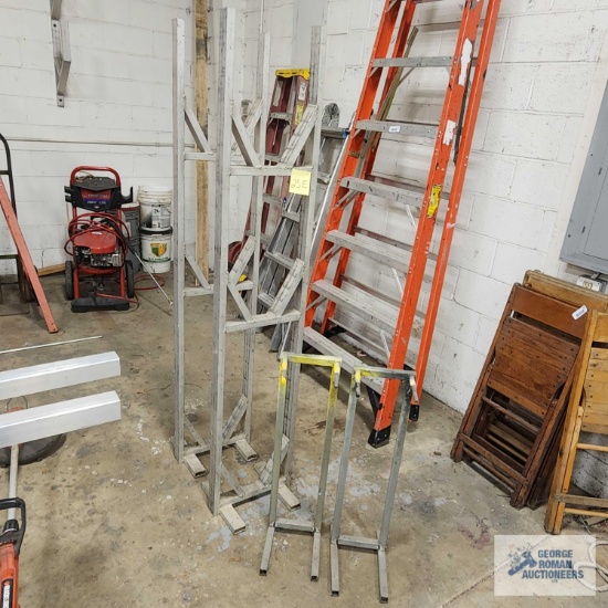 Lot of aluminum pipe stands