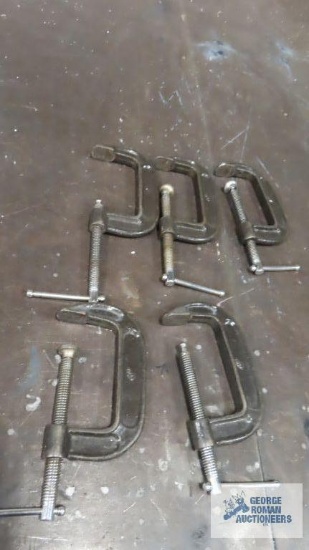 Lot of 4-inch C clamps