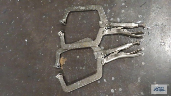 Vise grip welding clamps