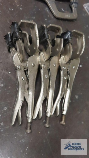 three welding clamps