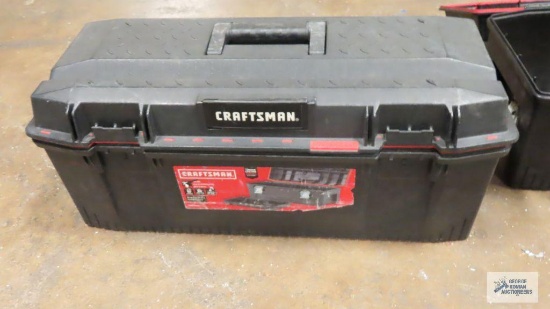 Craftsman plastic tool box with tools and etc