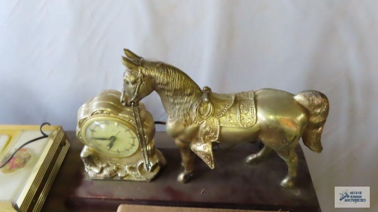 Vintage United Electric horse figurine clock