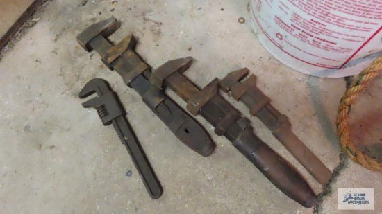 Lot of antique monkey wrenches