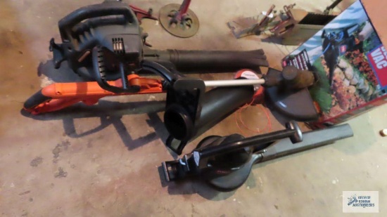 Black & Decker electric trimmer, gas blower and electric blower