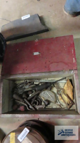 Antique toolbox with vintage and antique tools