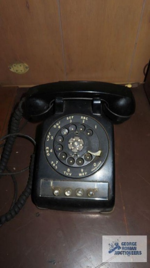 Vintage black rotary telephone