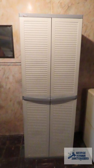 Plastic two-door storage cabinet
