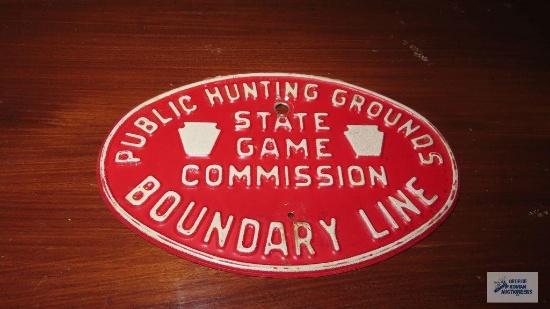 Public Hunting Grounds State Game Commission Boundary Line sign