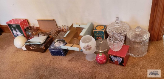 Lot of candy dishes, candle holders and etc