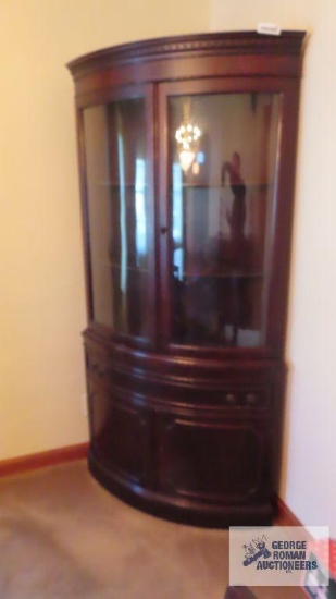 Vintage mahogany corner china cabinet