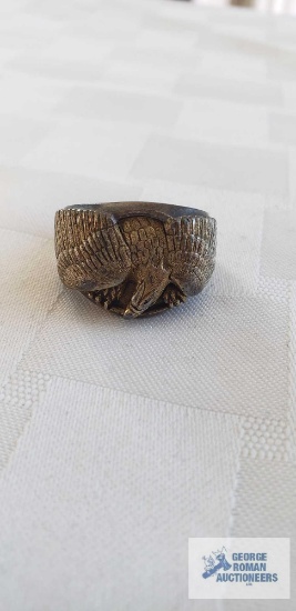 Silver colored eagle ring, marked Keepsake Sterling 925