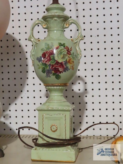 Vintage...floral lamp with handles