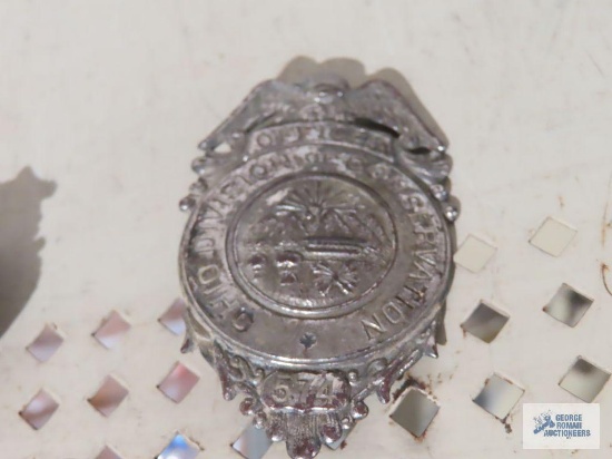 Ohio Division of Conservation officer badge, number 574