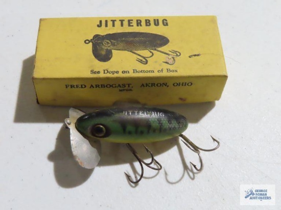 Vintage Jitterbug fishing lure with box