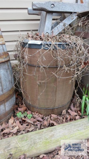 Nail keg with planter. Must take contents