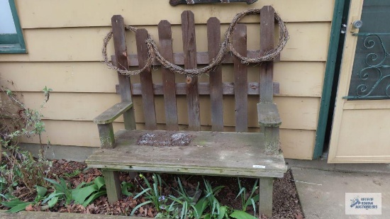 Wooden rustic bench
