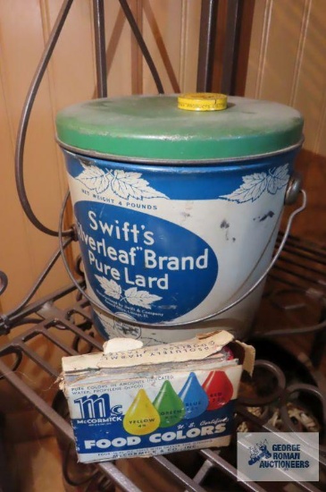 Swift's lard tin and food colors