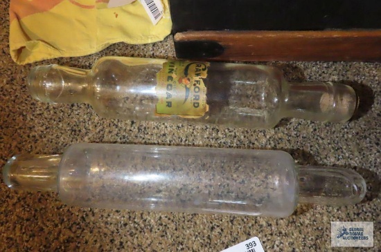 Two glass rolling pins
