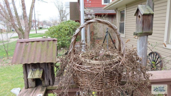 Basket and birdhouse