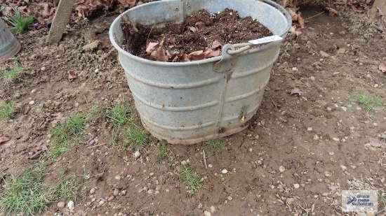 Large galvanized bucket, must take contents