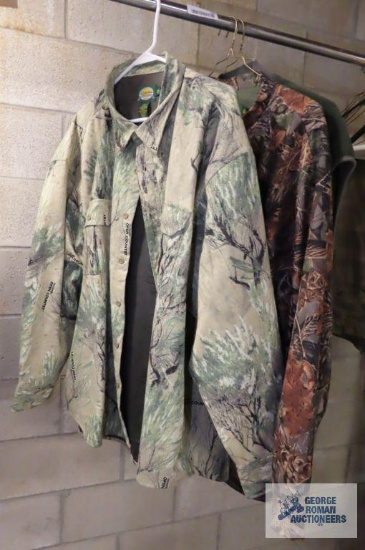 Columbia vest and two Cabela's hunting jackets