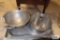 Aluminum baking pans, colander and bundt pan