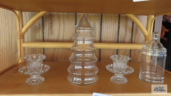 Glass canisters and candle holders