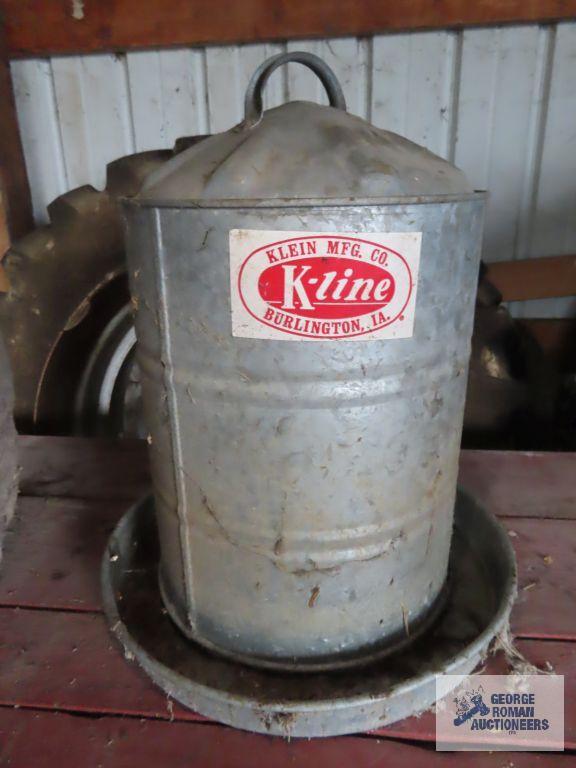 Kline Manufacturing Company metal chicken feeder Proxibid
