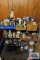 lot of spray paints, paint and etc