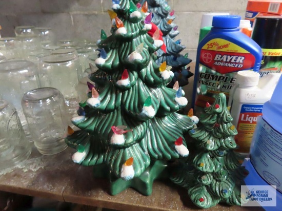 Two ceramic Christmas trees