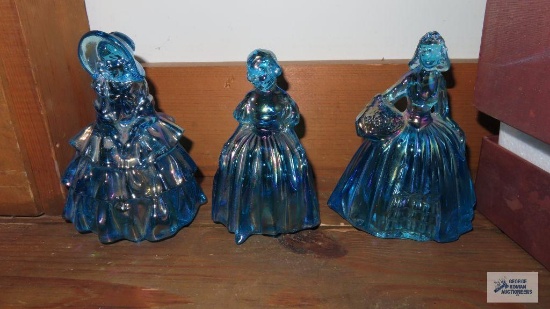 Carnival glass lady figurines