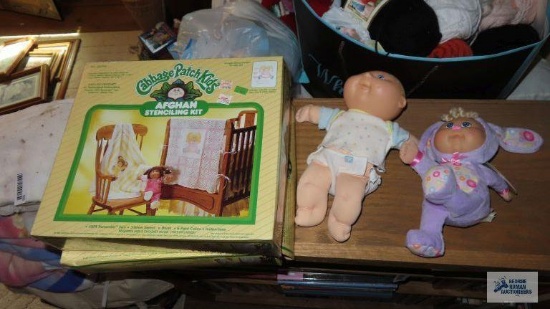 Cabbage Patch dolls and afghan kits