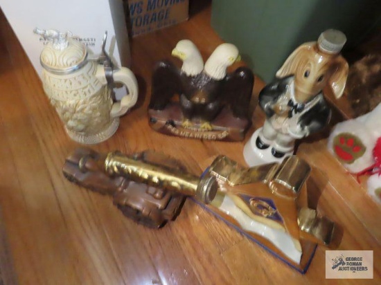 Eagle, Elephant, Scottish Rite & Masonic, and Cannon bottles....African stein.