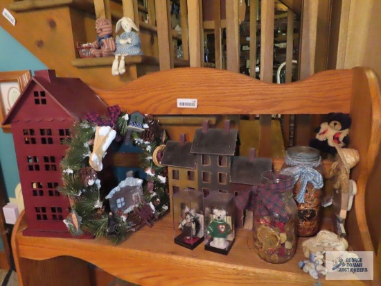 Wooden and metal houses, World of Miniature Bears bear figurines,...and etc