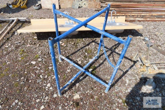 Blue collapsible stand frame
