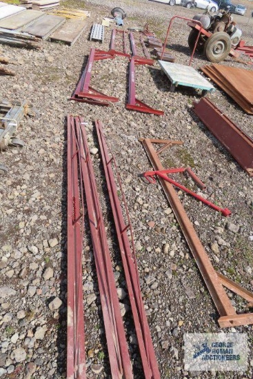 Lot of red scaffolding pieces