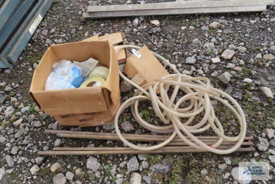 Lot of drywall tape, hose and etc
