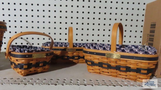 Longaberger...J.W. Collection Miniature baskets, including 2003 Easter basket,...2001-2002 berry bas