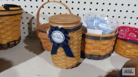 Longaberger 2003 Blue Ribbon Collection basket, 2000 bee...basket and discovery basket 1492-1992