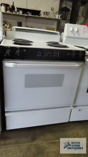 GE four burner electric stove, model number JSP2680W1WH