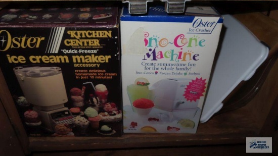 Oster...ice cream maker, snow cone machine, and cutting boards