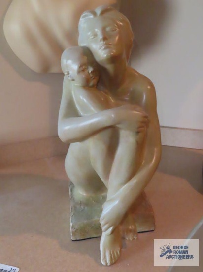 Mother and child statue